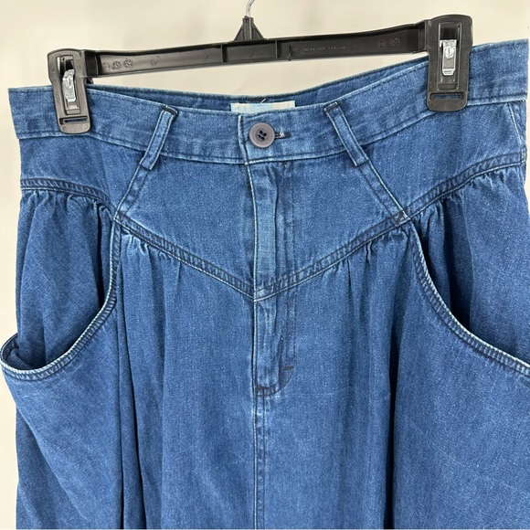 CALVIN KLEIN Vintage Sport Women's Size 14 Cotton Denim Jean Maxi Skirt … - Picture 2 of 10